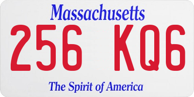 MA license plate 256KQ6