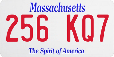MA license plate 256KQ7