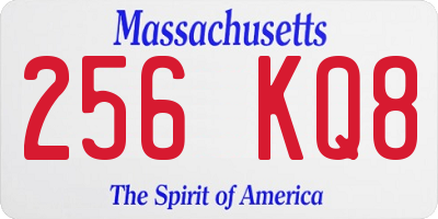 MA license plate 256KQ8