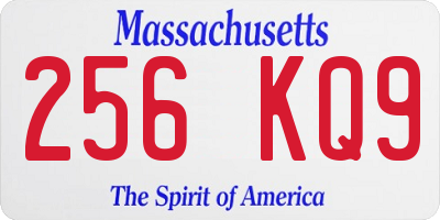 MA license plate 256KQ9