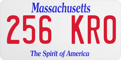 MA license plate 256KR0