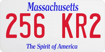 MA license plate 256KR2