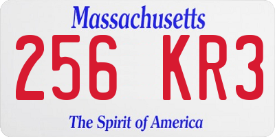MA license plate 256KR3