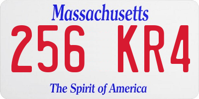 MA license plate 256KR4
