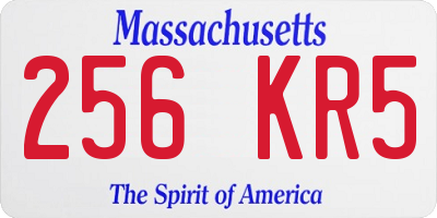 MA license plate 256KR5