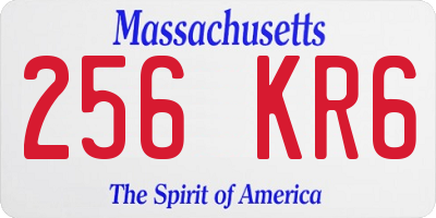 MA license plate 256KR6