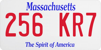 MA license plate 256KR7
