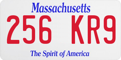 MA license plate 256KR9