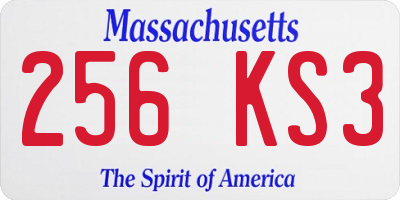 MA license plate 256KS3