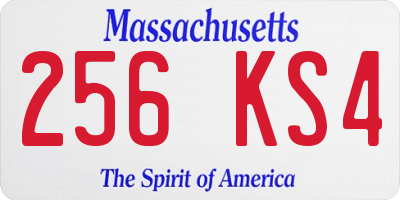 MA license plate 256KS4