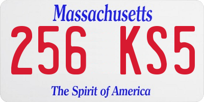 MA license plate 256KS5