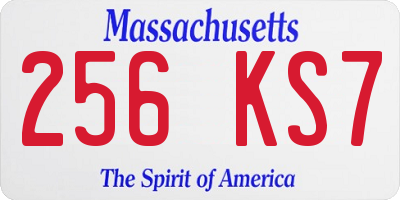 MA license plate 256KS7