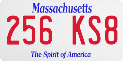 MA license plate 256KS8