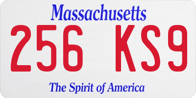 MA license plate 256KS9