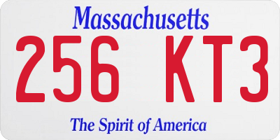 MA license plate 256KT3