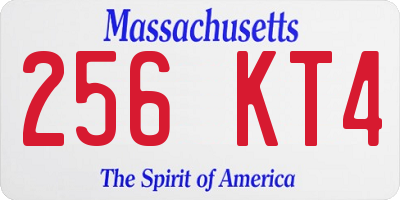 MA license plate 256KT4