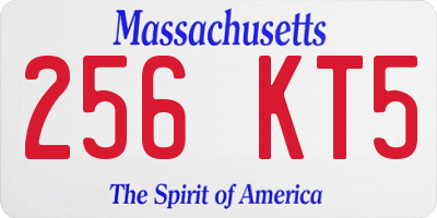MA license plate 256KT5