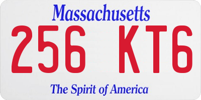MA license plate 256KT6