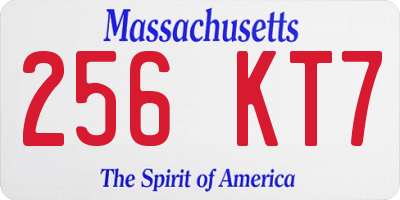 MA license plate 256KT7