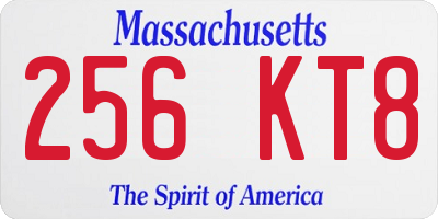 MA license plate 256KT8