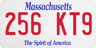 MA license plate 256KT9