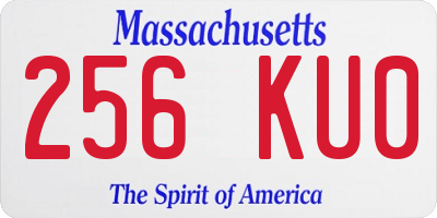 MA license plate 256KU0