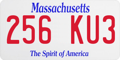 MA license plate 256KU3