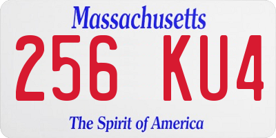 MA license plate 256KU4