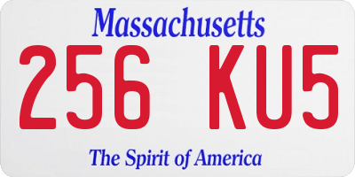MA license plate 256KU5