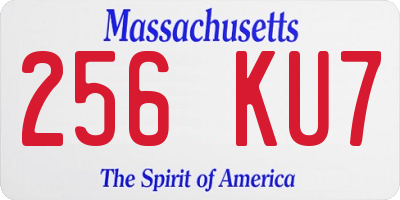 MA license plate 256KU7