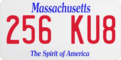 MA license plate 256KU8