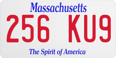MA license plate 256KU9