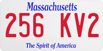 MA license plate 256KV2