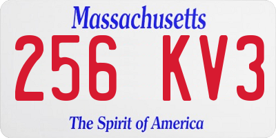 MA license plate 256KV3