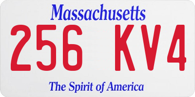 MA license plate 256KV4