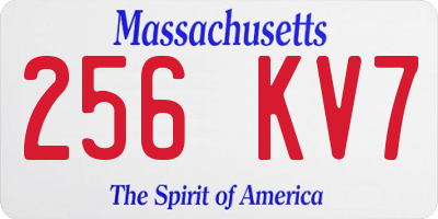 MA license plate 256KV7
