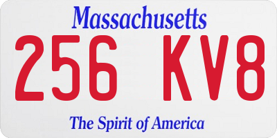 MA license plate 256KV8