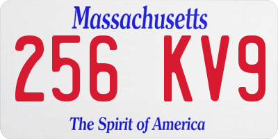 MA license plate 256KV9