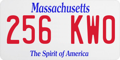 MA license plate 256KW0