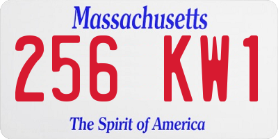 MA license plate 256KW1