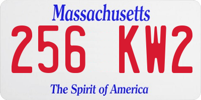 MA license plate 256KW2