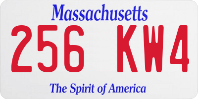 MA license plate 256KW4