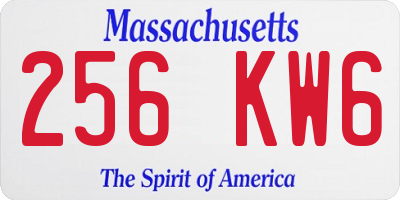 MA license plate 256KW6
