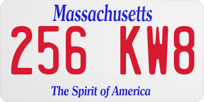 MA license plate 256KW8