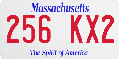 MA license plate 256KX2