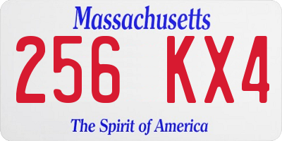 MA license plate 256KX4