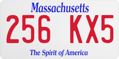 MA license plate 256KX5
