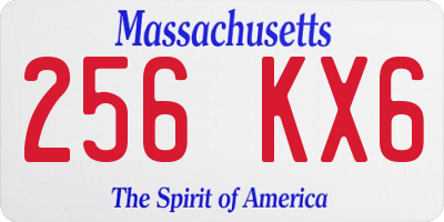 MA license plate 256KX6