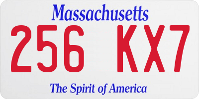 MA license plate 256KX7