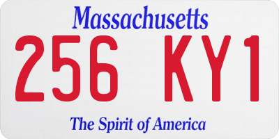 MA license plate 256KY1